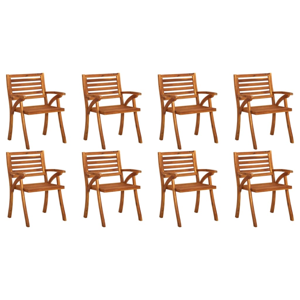 vidaXL Sodo kėdės su pagalvėlėmis, 8vnt., akacijos medienos masyvas