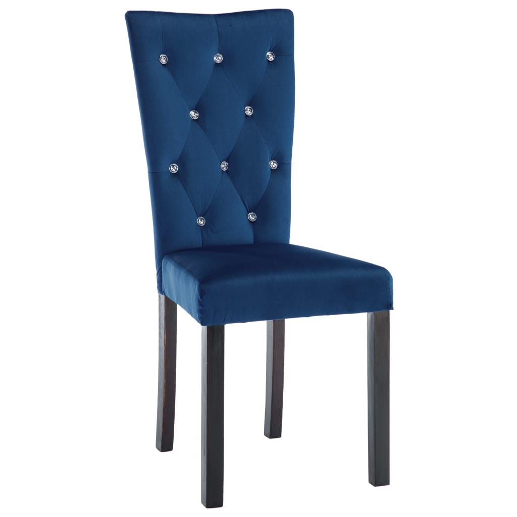 vidaXL Valgomojo kėdės, 2 vnt., tamsiai mėlynos, aksomas