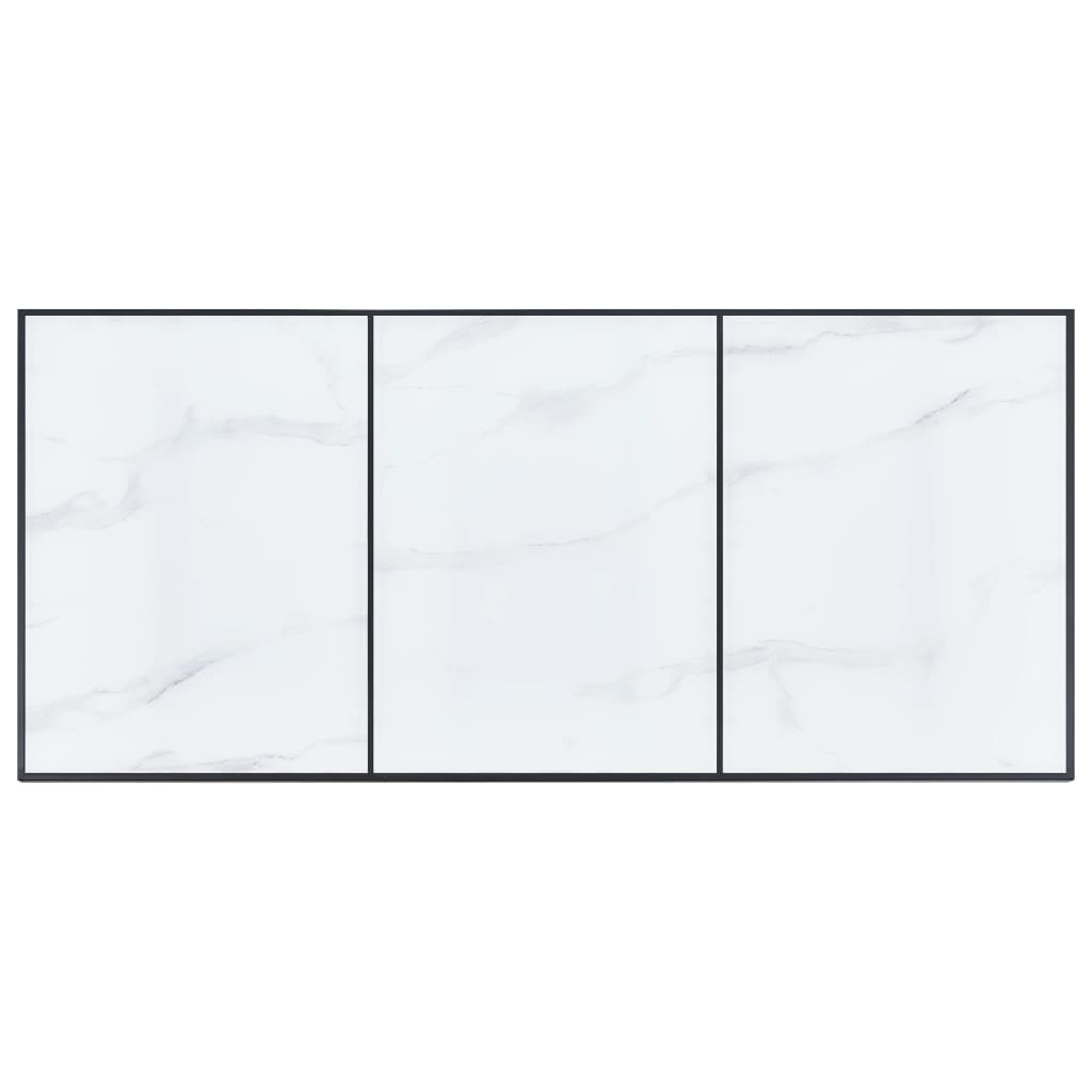 vidaXL Valgomojo stalas, baltas, 200x100x75cm, grūdintas stiklas