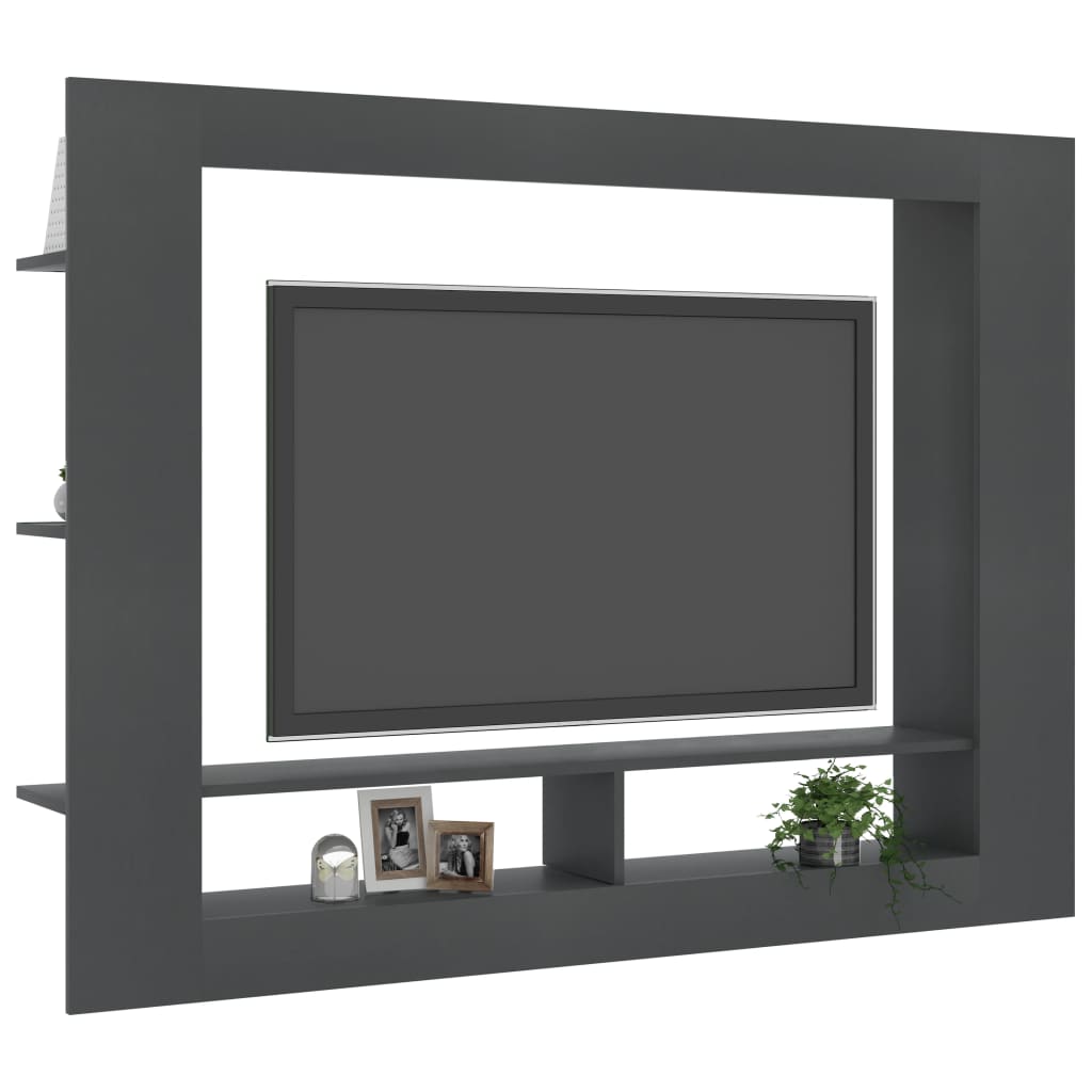 vidaXL Televizoriaus spintelė, pilkos spalvos, 152x22x113cm, MDP