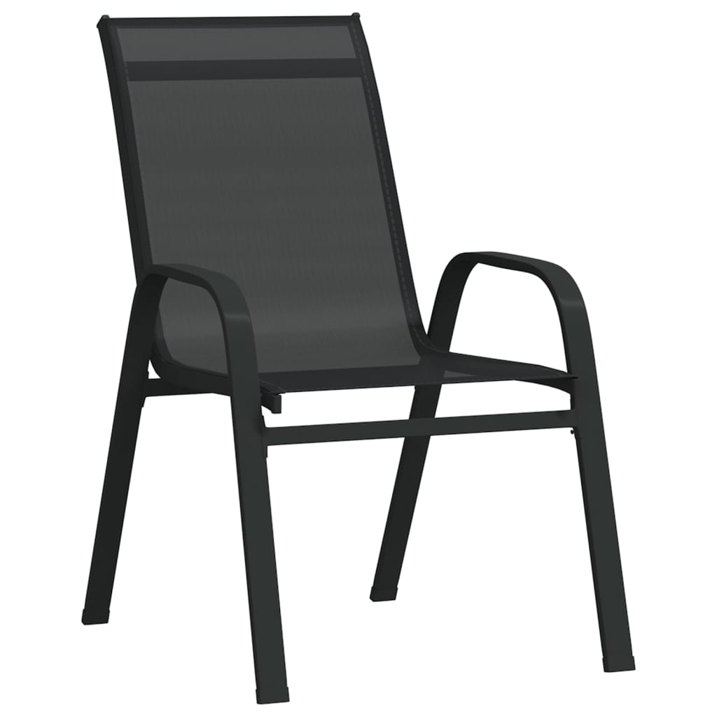 vidaXL Sudedamos sodo kėdės, 2vnt., juodos, tekstileno audinys
