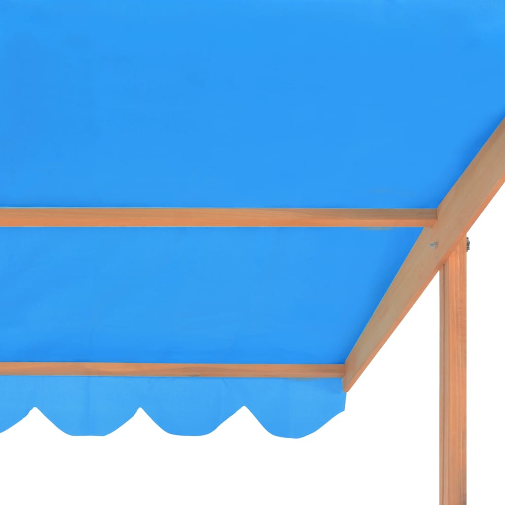 vidaXL Smėlio dėžė su reguliuojamu stogeliu, 115x115x115cm, eglė
