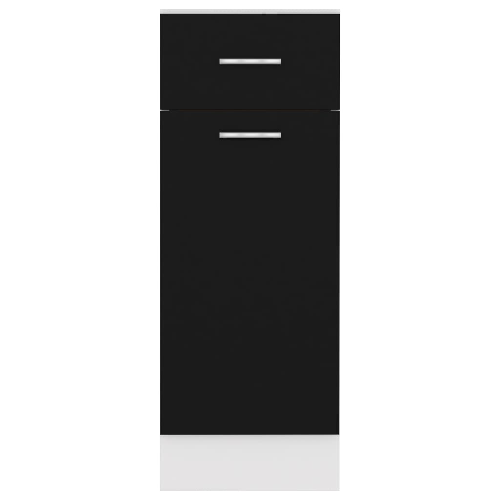 vidaXL Apatinė spintelė su stalčiumi, juoda, 30x46x81,5cm, MDP
