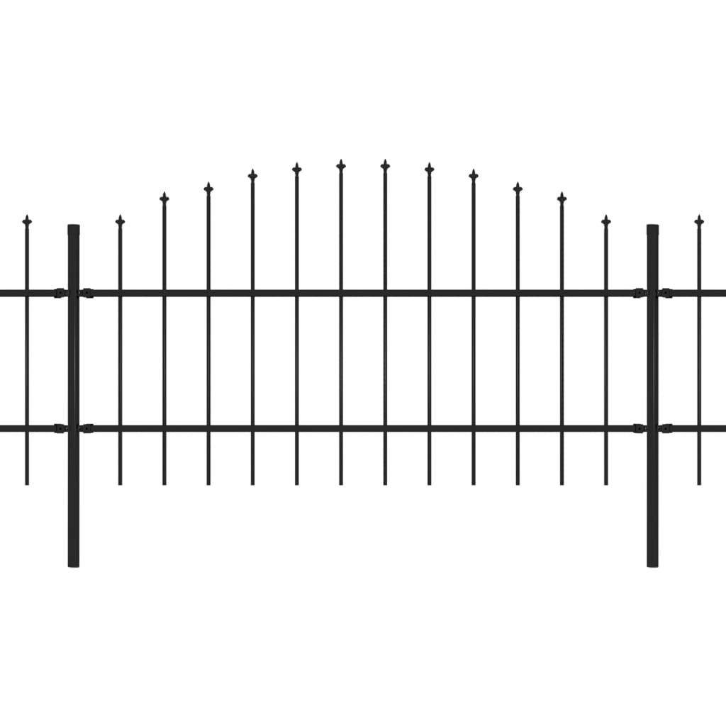 vidaXL Sodo tvora su iečių viršug., juoda, (0,75-1)x8,5m, plienas