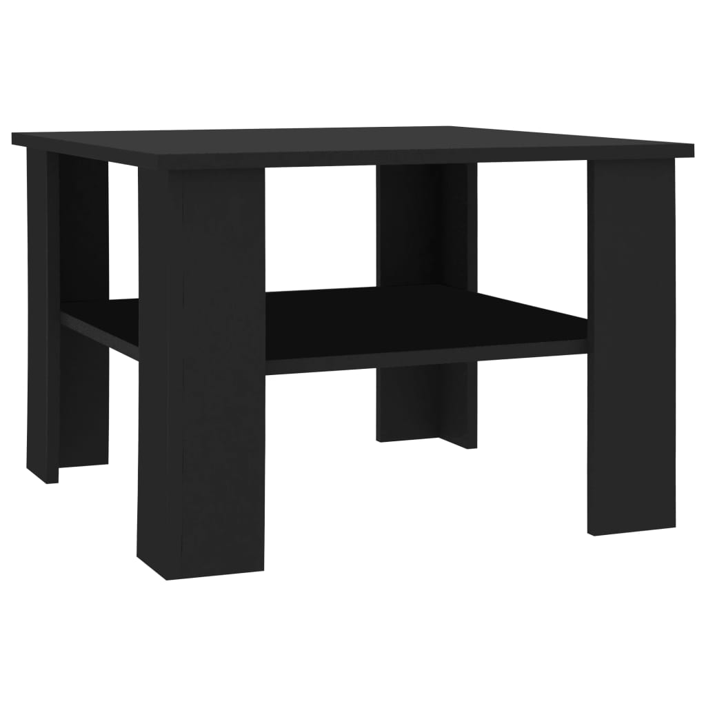 vidaXL Kavos staliukas, juodos spalvos, 60x60x42cm, MDP