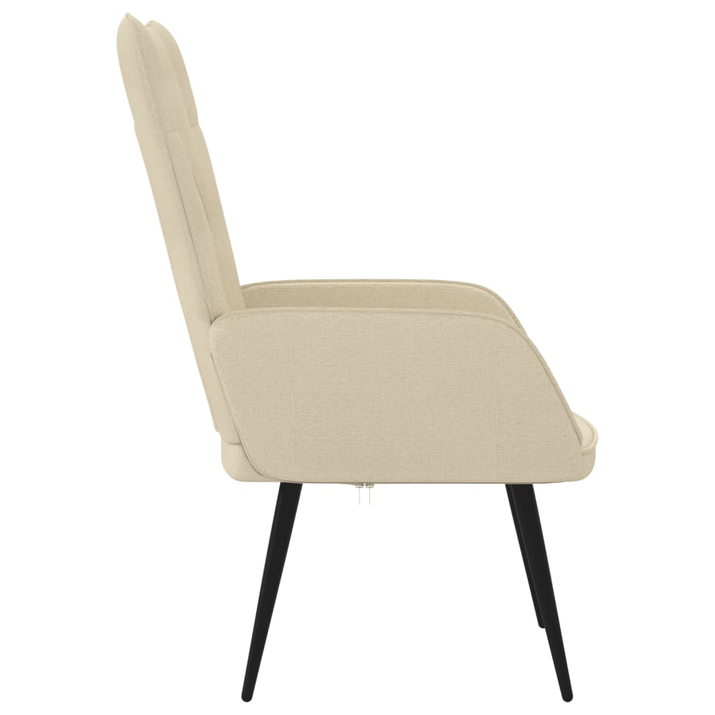 vidaXL Poilsio kėdė, kreminės spalvos, audinys