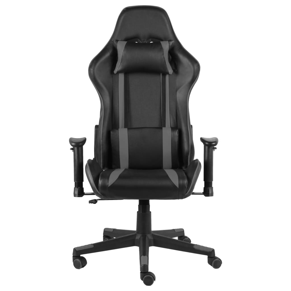 vidaXL Pasukama žaidimų kėdė, pilkos spalvos, PVC