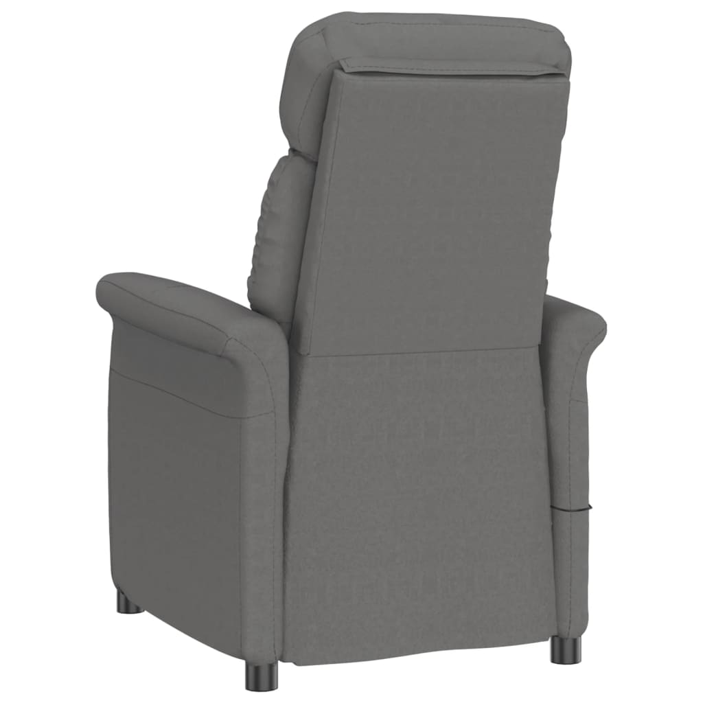 vidaXL Masažinis krėslas, tamsiai pilkos spalvos, dirbtinė versta oda