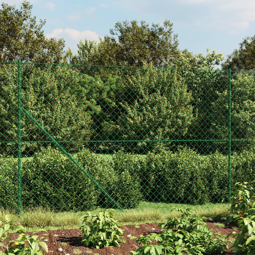 vidaXL Tinklinė tvora, žalios spalvos, 1,6x25m