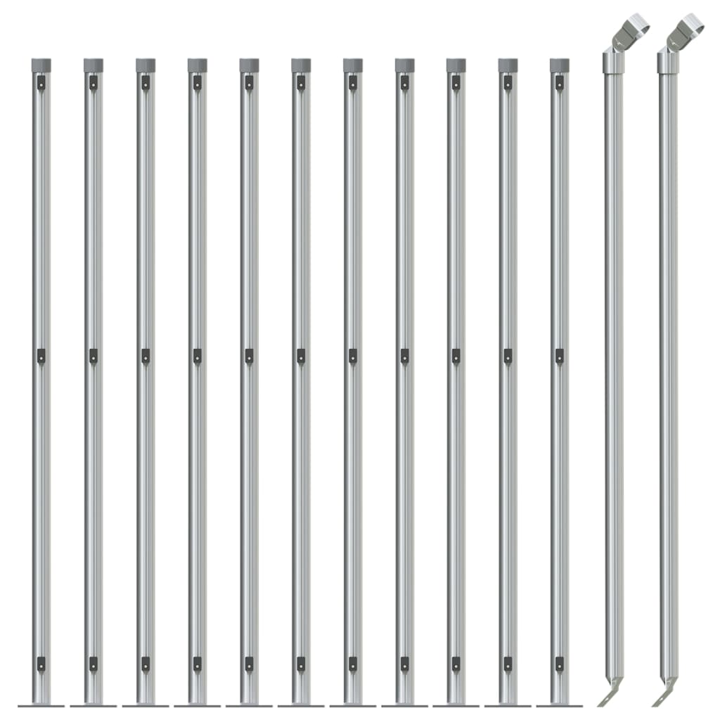 vidaXL Tinklinė tvora su flanšais, sidabrinės spalvos, 1x25m