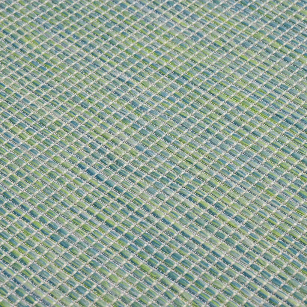vidaXL Lauko kilimėlis, turkio spalvos, 120x170cm, plokščio pynimo