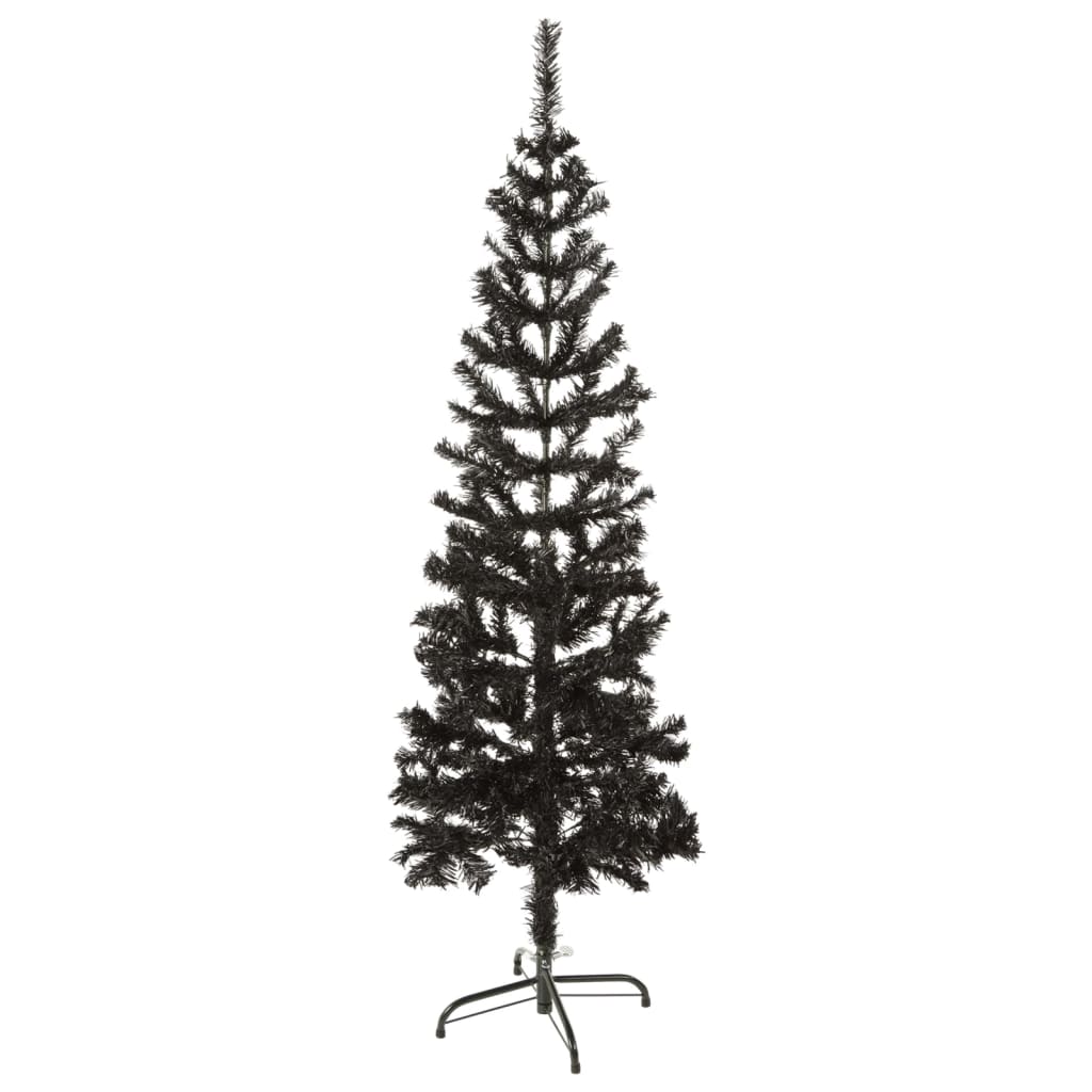 vidaXL Siauria Kalėdų eglutė, juodos spalvos, 150cm