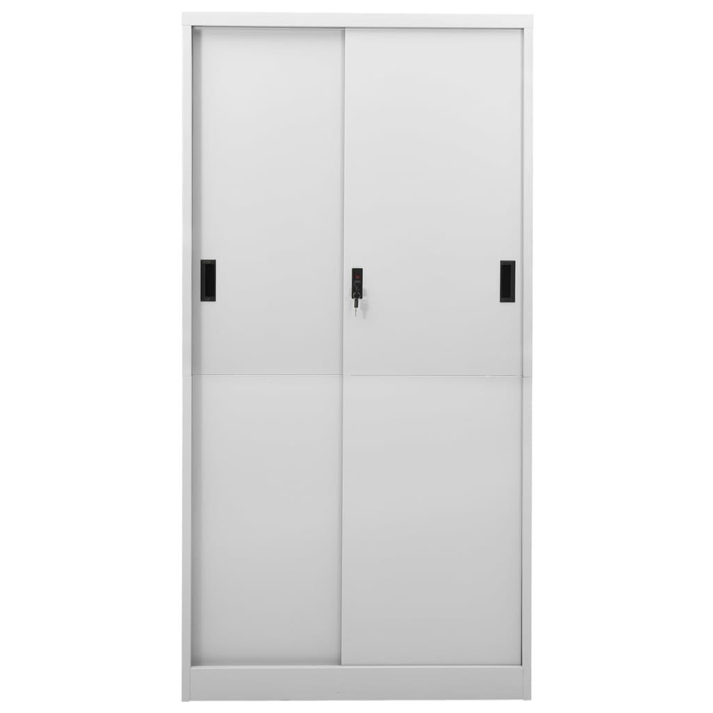 vidaXL Biuro spintelė su stumdomom durim, pilka, 90x40x180cm, plienas
