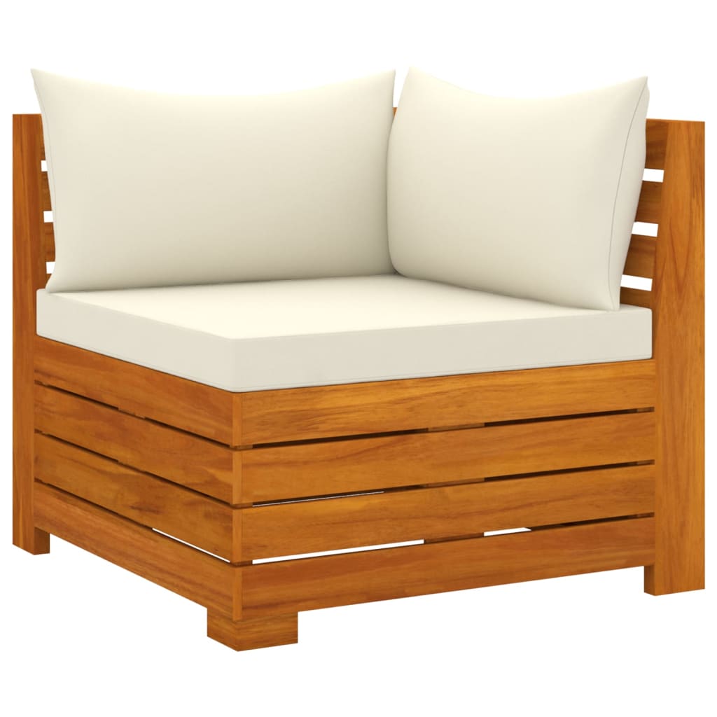 vidaXL Dvivietė sodo sofa su pagalvėlėmis, akacijos medienos masyvas
