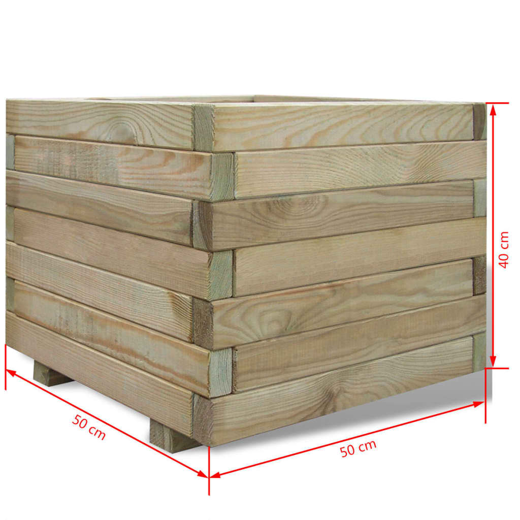 vidaXL Vazonas, 50x50x40cm, mediena, kvadratinis, aukštas