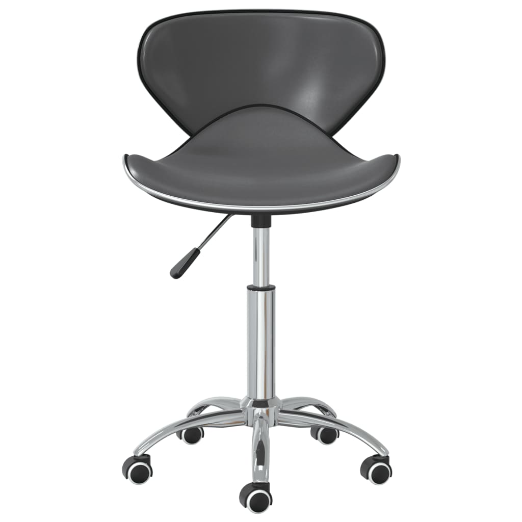 vidaXL Pasukamos valgomojo kėdės, 2vnt., pilkos spalvos, dirbtinė oda