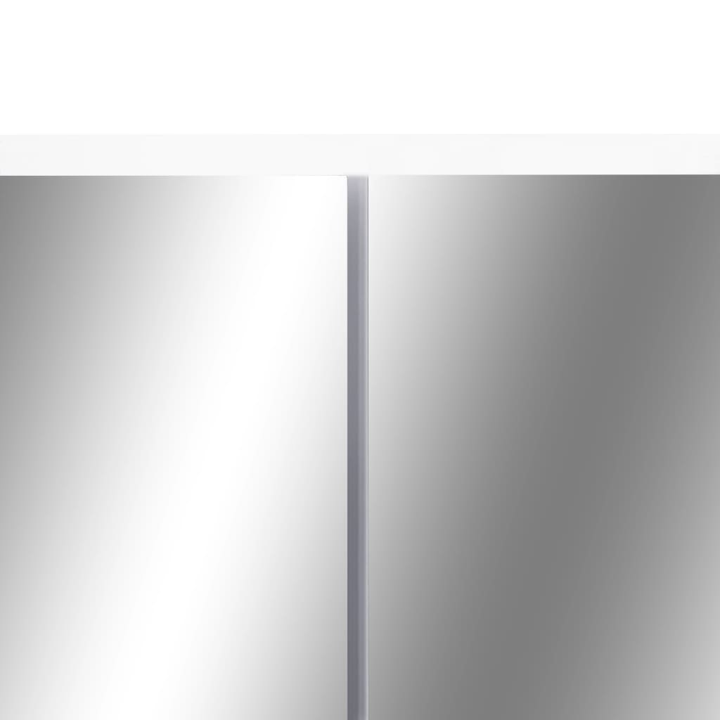 vidaXL Veidrodinė vonios spintelė su LED, balta, 80x15x60cm, MDF