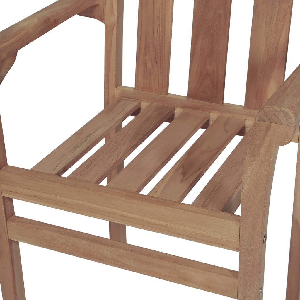 vidaXL Sudedamos sodo kėdės, 6vnt., tikmedžio medienos masyvas