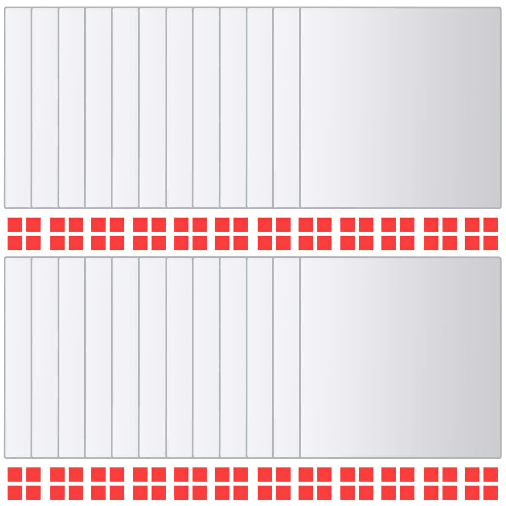 vidaXL Veidrodinės plytelės, 48vnt., stiklas, kvadratinės (244462x2)