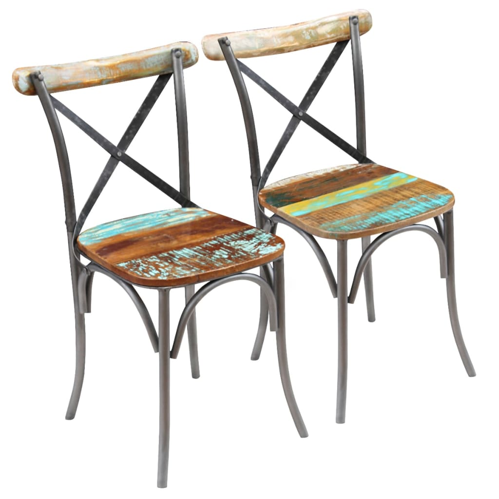 vidaXL Valgomojo kėdės, 2vnt., perdirbtos medienos masyvas