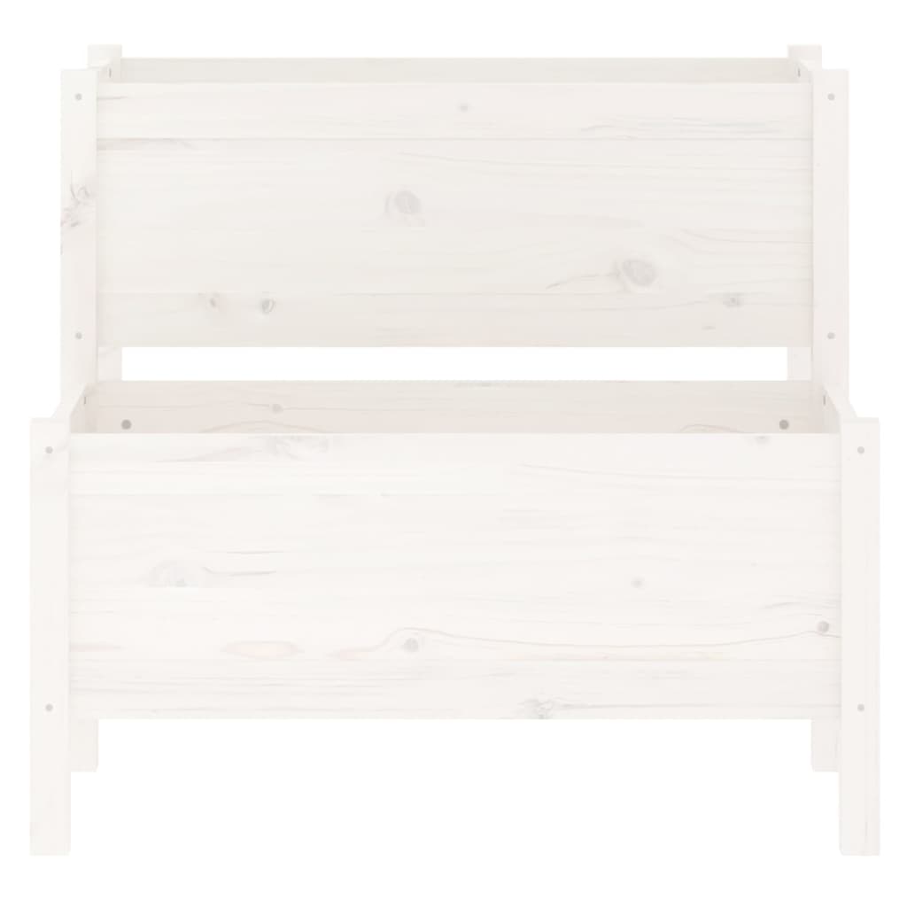 vidaXL Lovelis, baltos spalvos, 84,5x84x75cm, pušies medienos masyvas