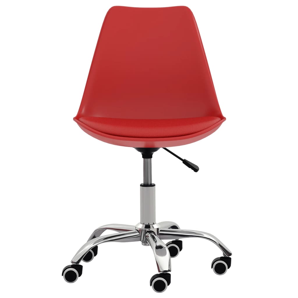 vidaXL Valgomojo kėdės, 2vnt., raudonos spalvos, dirbtinė oda