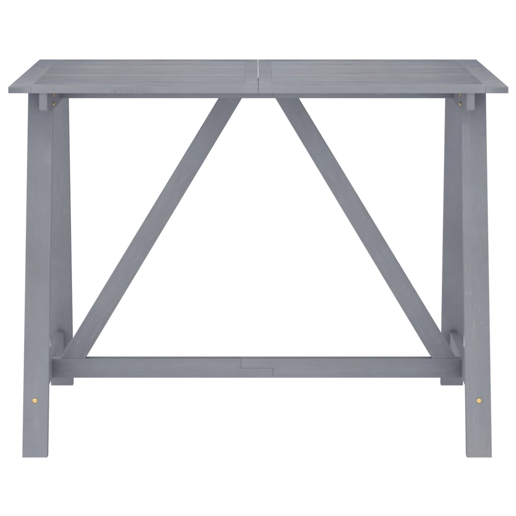 vidaXL Sodo baro stalas, pilkas, 140x70x104cm, akacijos masyvas