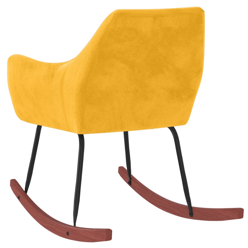 vidaXL Supama kėdė, geltonos spalvos, aksomas