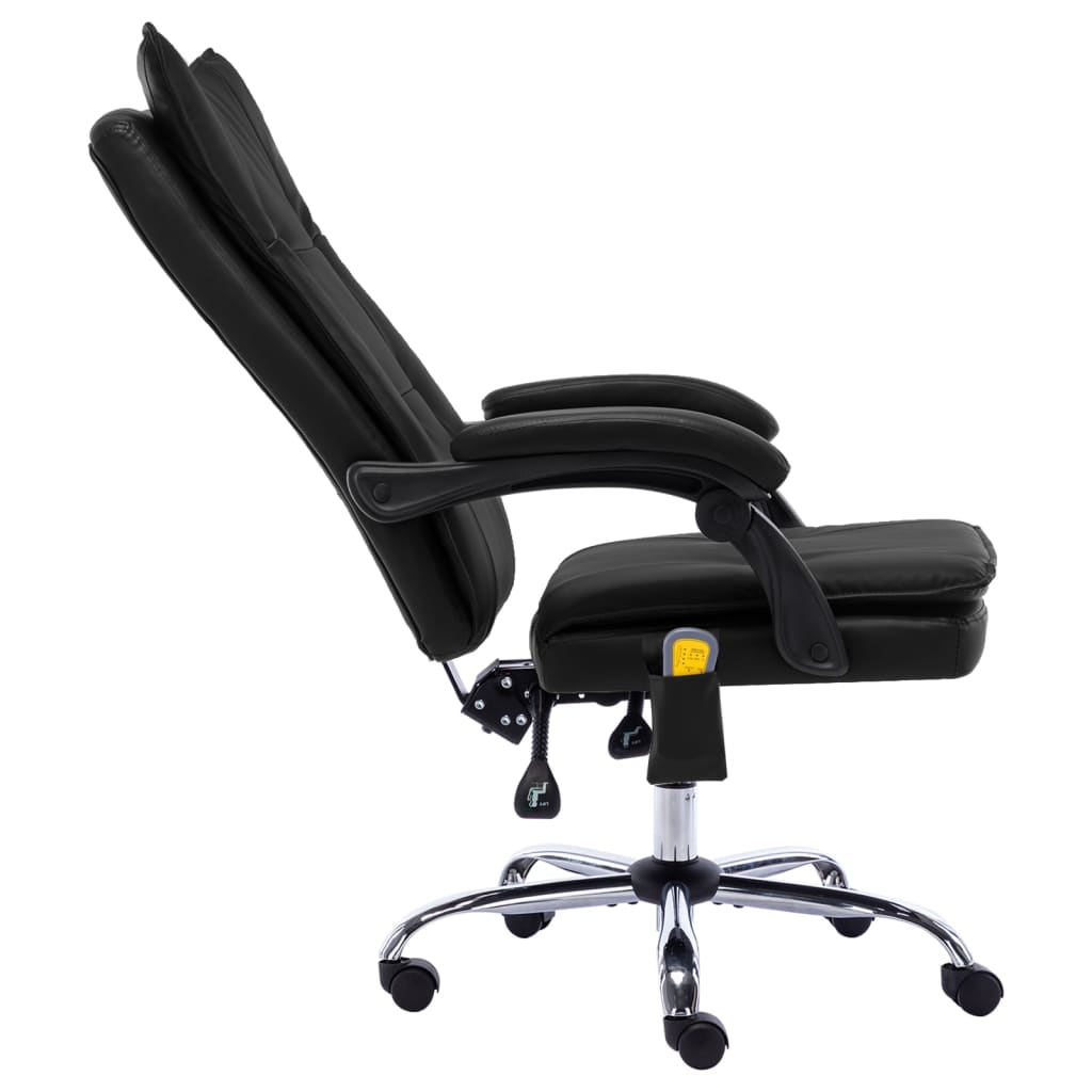 vidaXL Masažinė biuro kėdė, juodos spalvos, dirbtinė oda