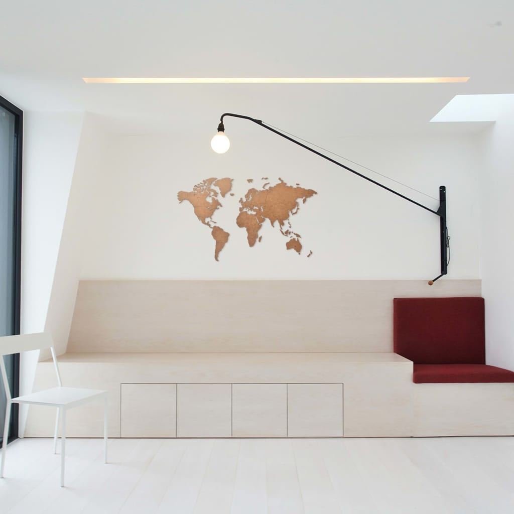 MiMi Innovations Sienos dekoracija-žemėlapis Luxury, rudas, 90x54cm