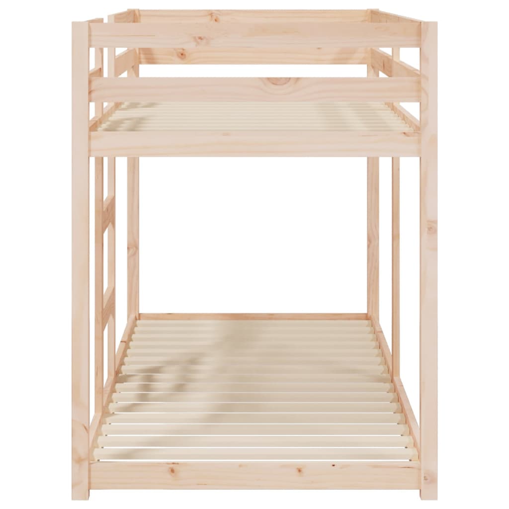 vidaXL Dviaukštė lova, 80x200cm, pušies medienos masyvas