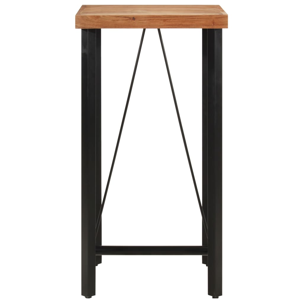 vidaXL Baro stalas, 55x55x107cm, akacijos medienos masyvas ir geležis