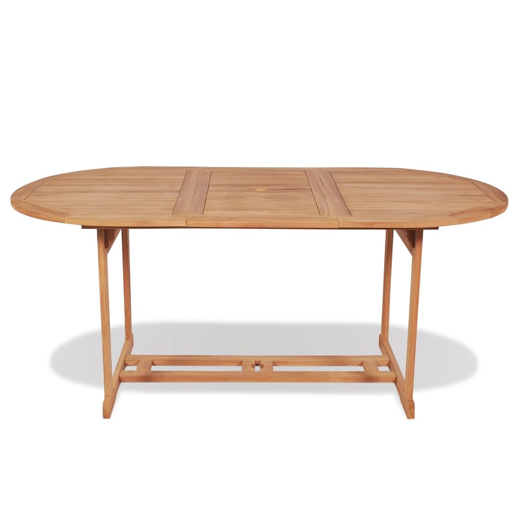vidaXL Sodo stalas, tikmedžio medienos masyvas, 180x90x75cm