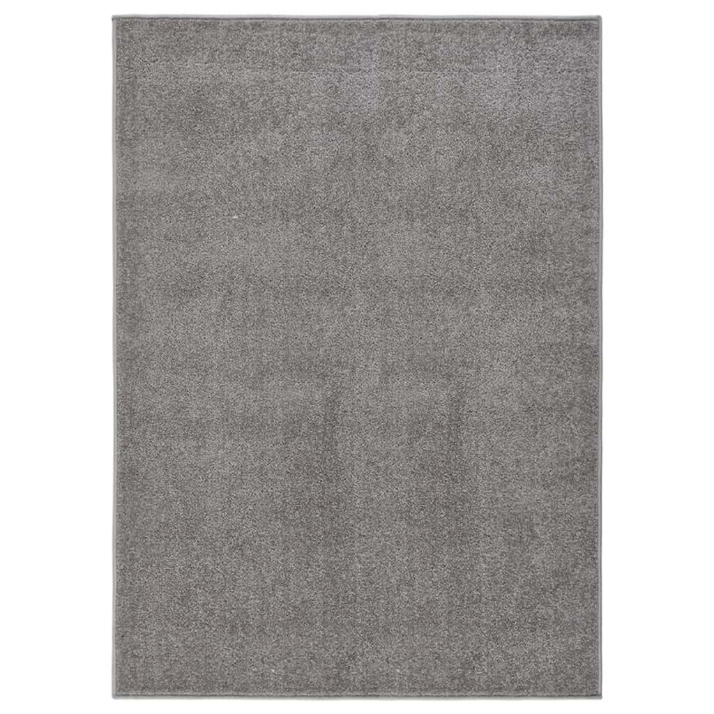 vidaXL Kilimėlis, pilkos spalvos, 120x170cm, trumpi šereliai