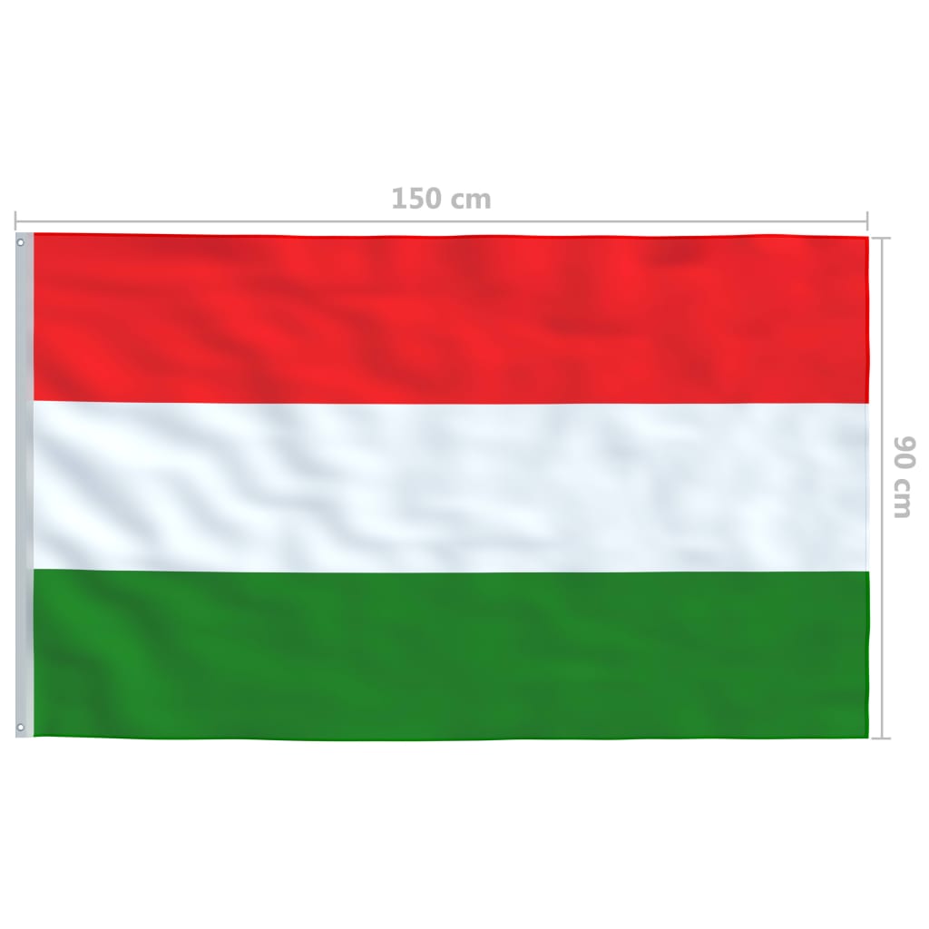 vidaXL Vengrijos vėliava su stiebu, aliuminis, 6m