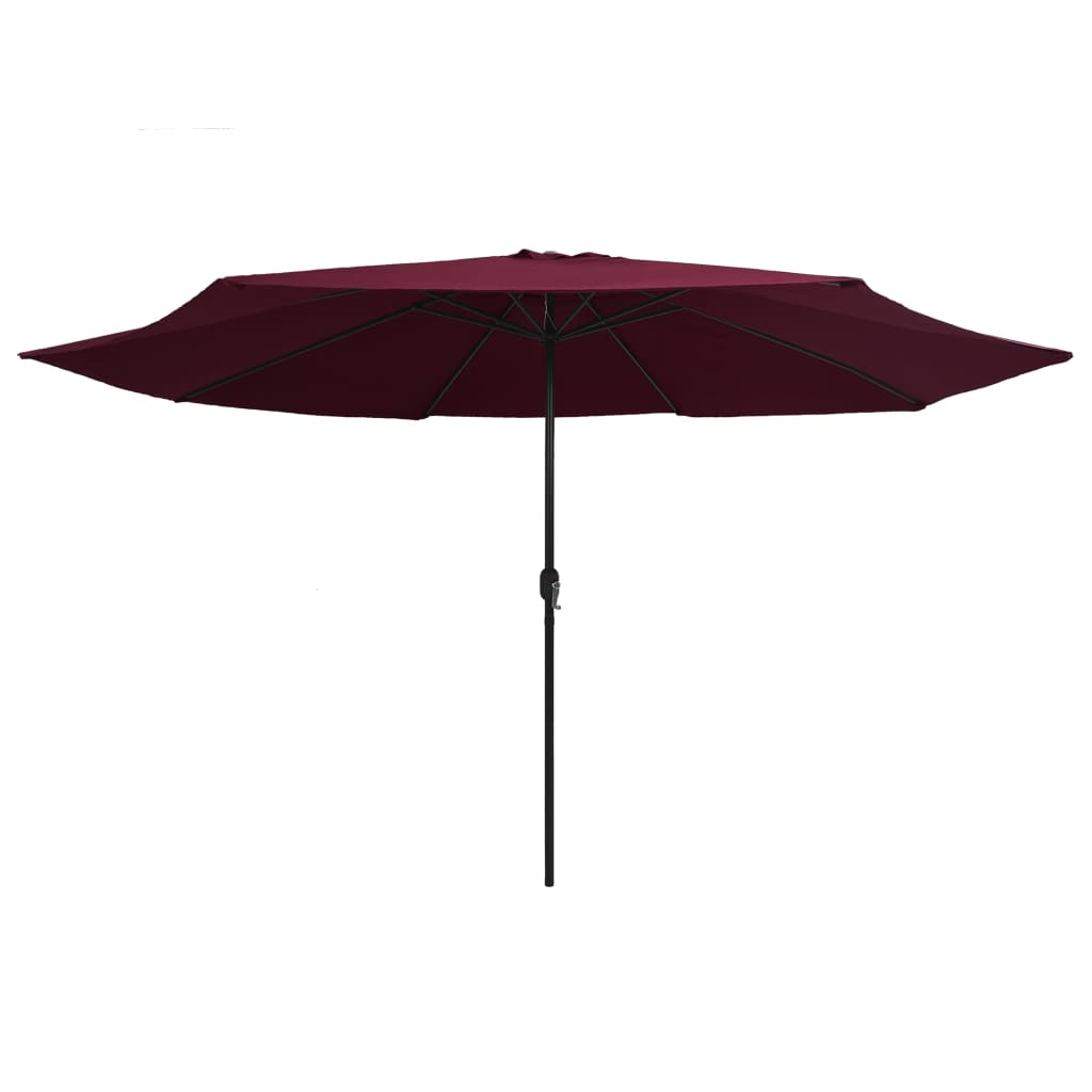 vidaXL Lauko skėtis su metaliniu stulpu, tamsiai raudonas, 390cm