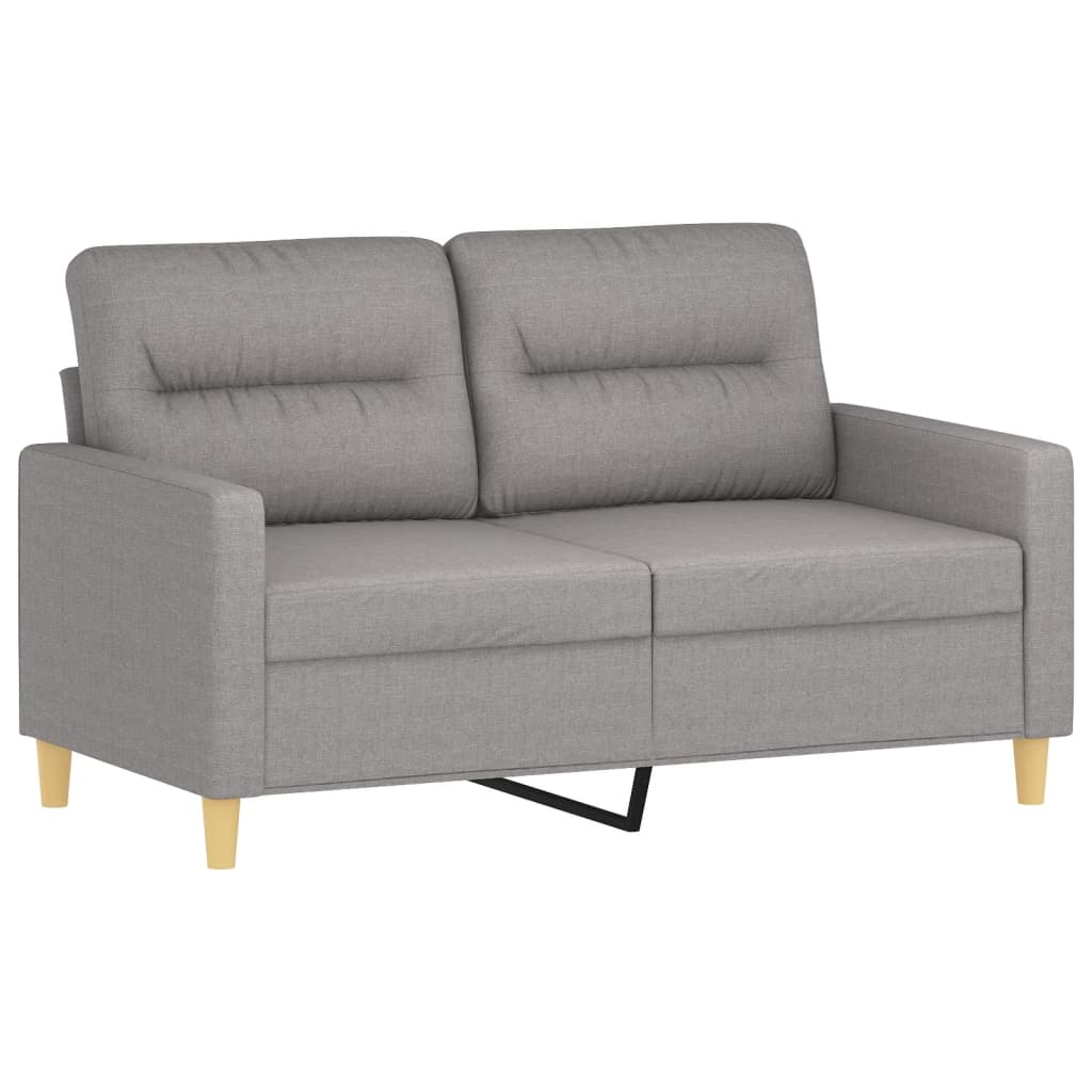 vidaXL Dvivietė sofa, šviesiai pilkos spalvos, 120cm, audinys