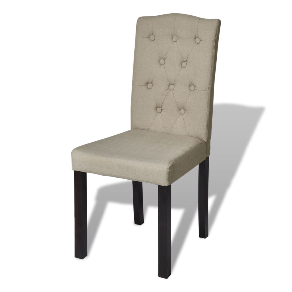 vidaXL Valgomojo kėdės, 2 vnt., šviesiai rudos spalvos, audinys