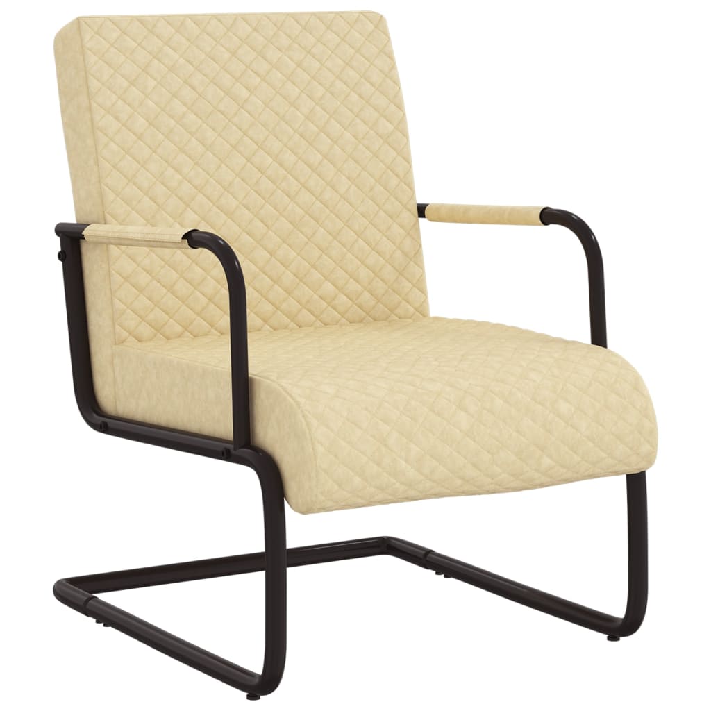 vidaXL Gembinė kėdė, kreminės spalvos, dirbtinė oda