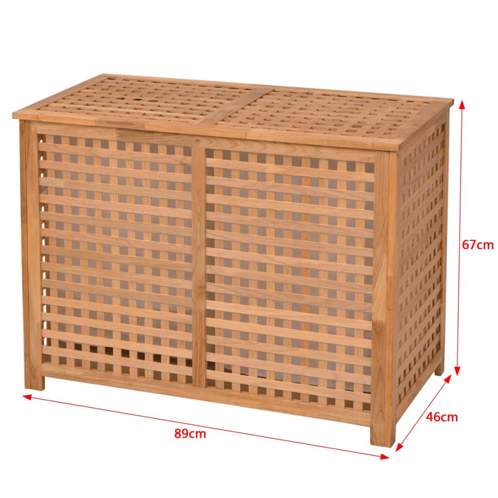 vidaXL Skalbinių dėžė, masyvus riešutmedis, 89x46x67 cm