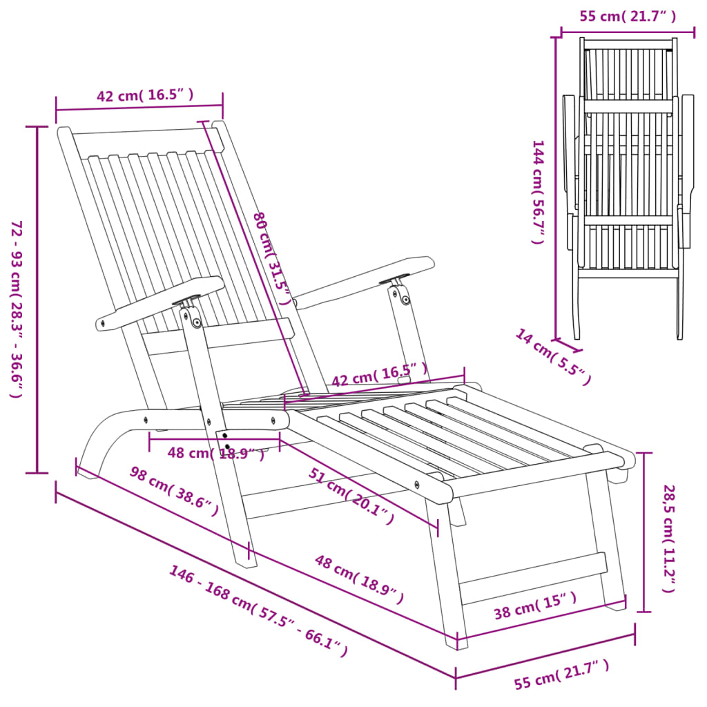 vidaXL Lauko terasos kėdės su pakojomis ir staliuku, akacijos masyvas