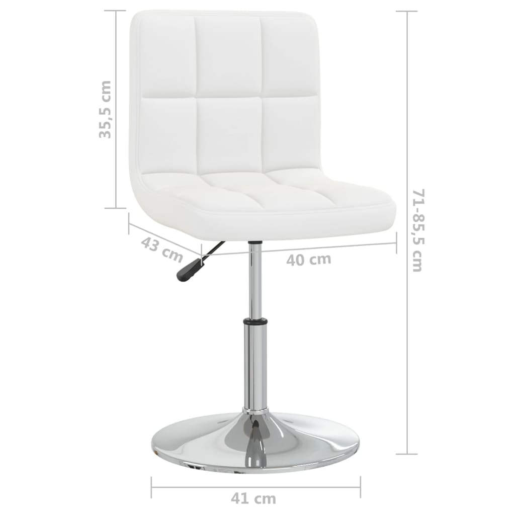 vidaXL Valgomojo kėdė, baltos spalvos, dirbtinė oda