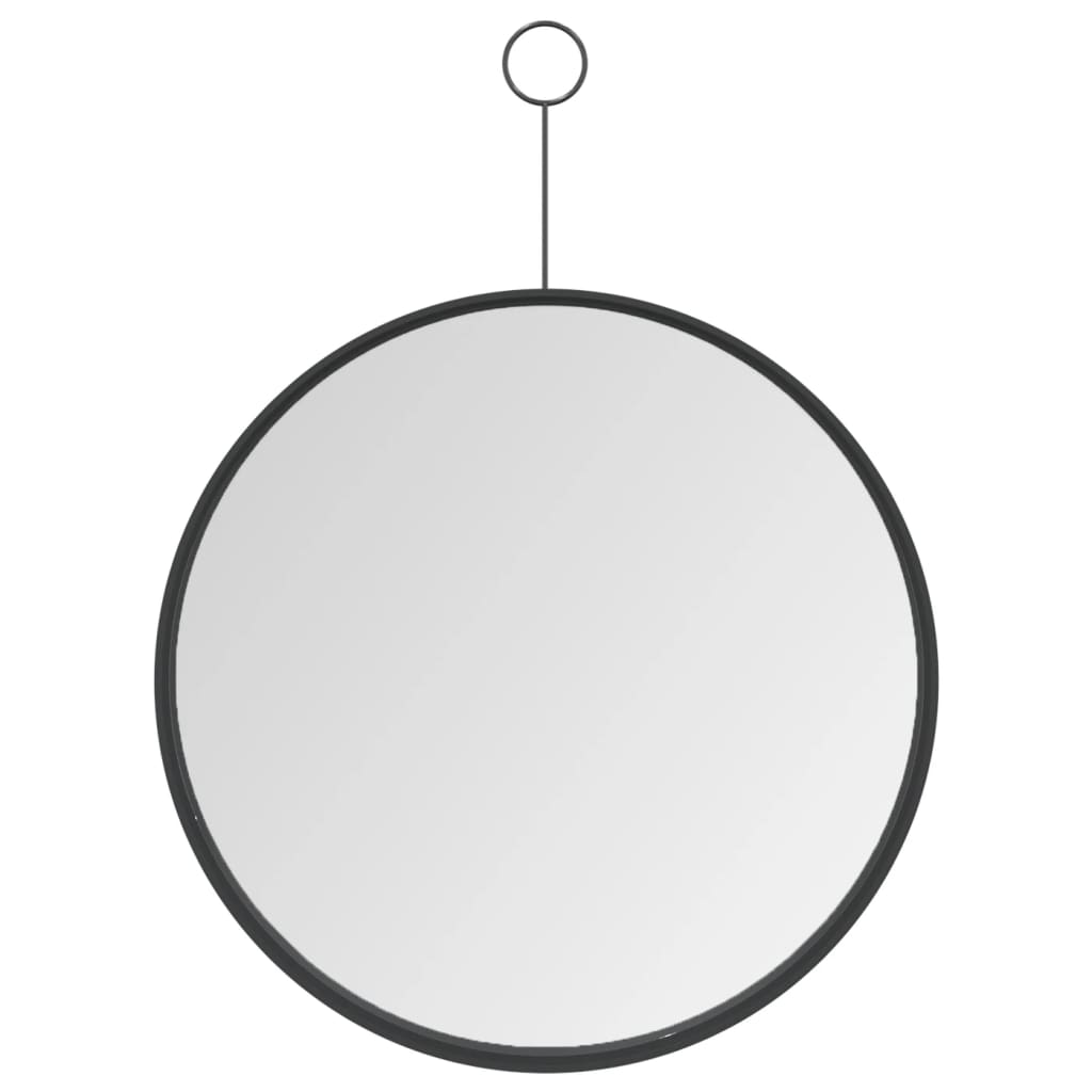 vidaXL Pakabinamas veidrodis su kabliuku, juodos spalvos, 30cm