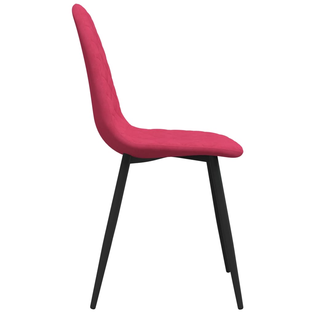 vidaXL Valgomojo kėdės, 4vnt., raudonojo vyno spalvos, aksomas