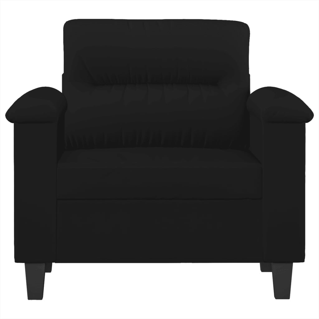 vidaXL Krėslas, juodos spalvos, 60cm, mikropluošto audinys