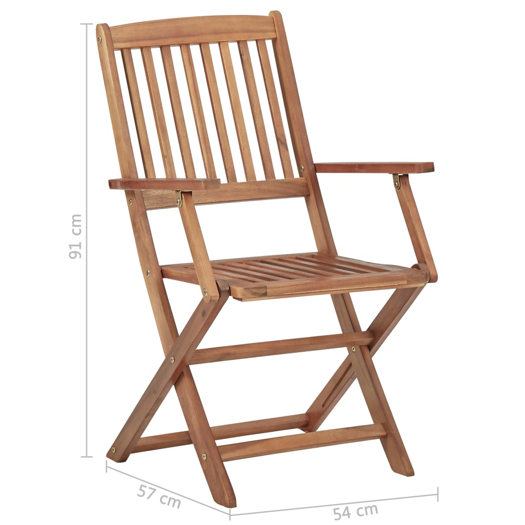 vidaXL Sulankstomos lauko kėdės, 2vnt., akacijos medienos masyvas