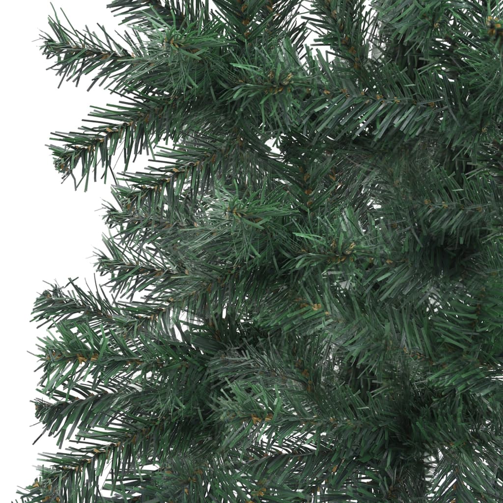 vidaXL Dirbtinė kampinė apšviesta Kalėdų eglutė, žalia, 150cm, PVC