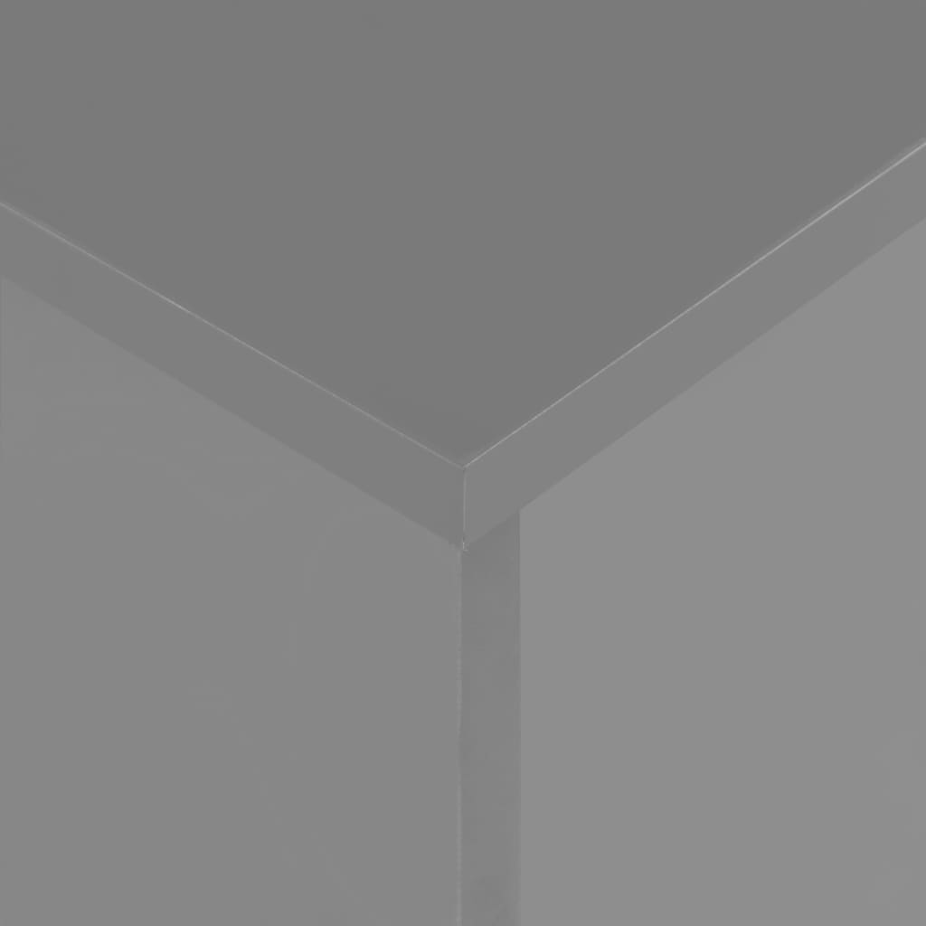 vidaXL Išskleidž. valgomojo stalas, pilkos sp., 175x90x75cm, l. blizg.