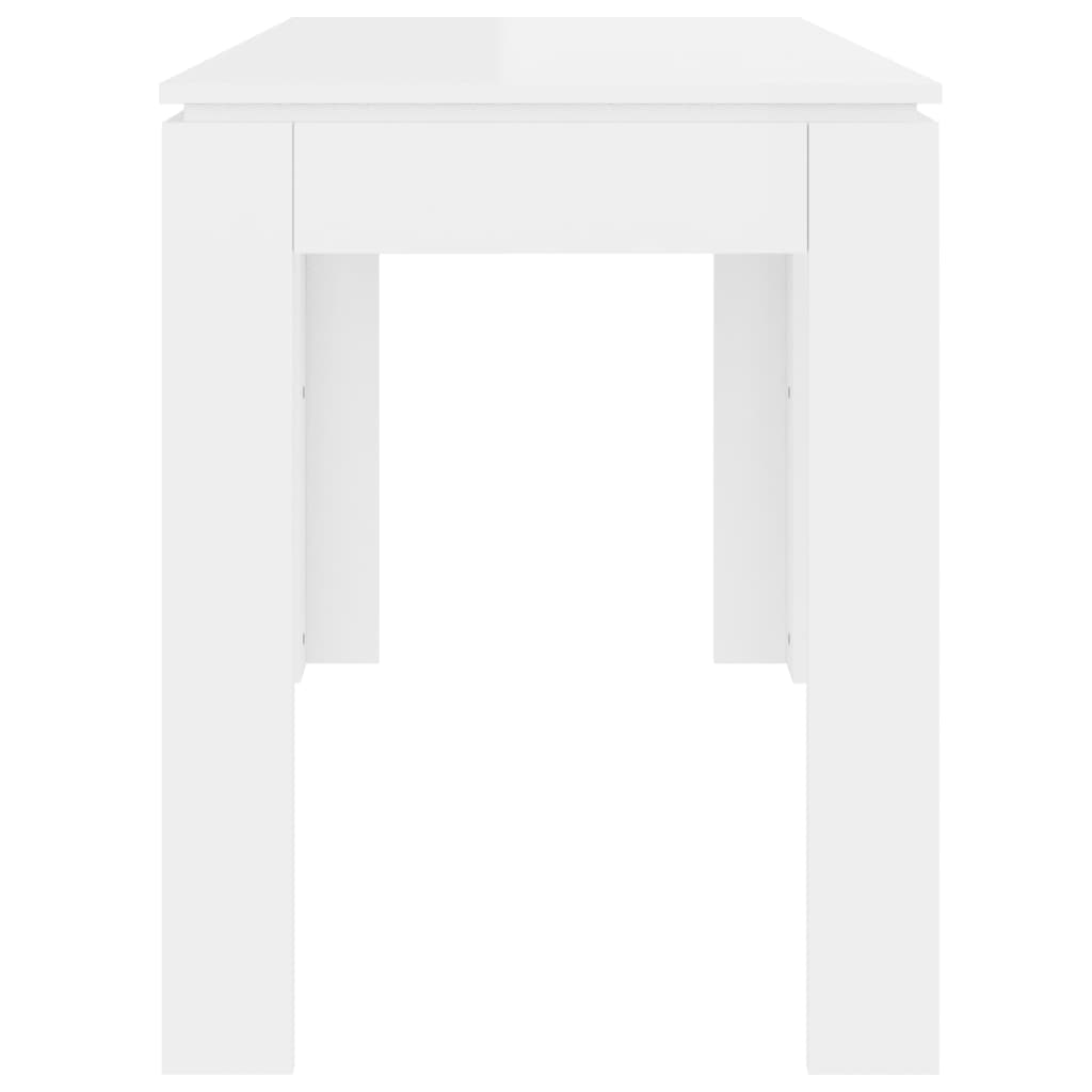 vidaXL Valgomojo stalas, baltas, 120x60x76cm, MDP, ypač blizgus