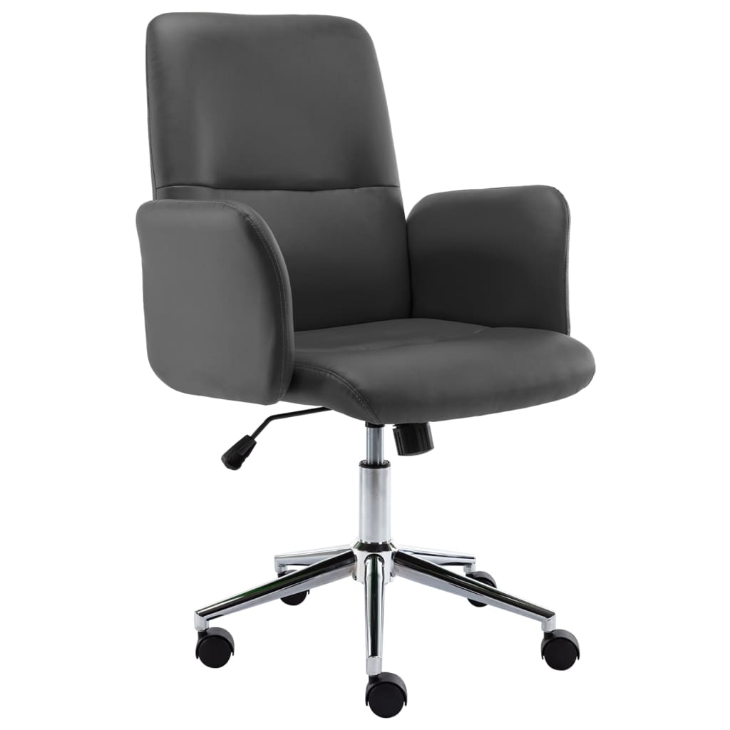 vidaXL Biuro kėdė, pilkos spalvos, dirbtinė oda